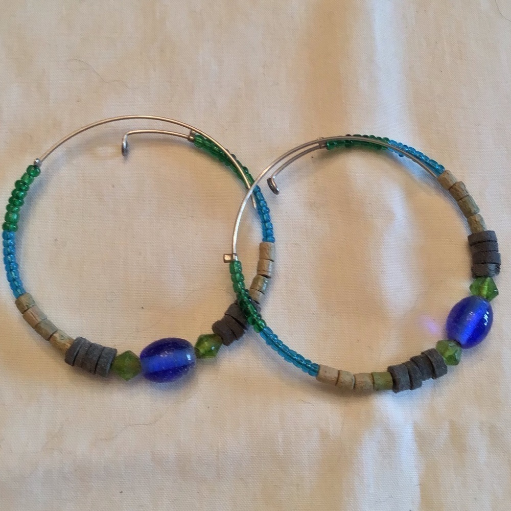 COLORFUL Beaded Hoop Earrings
